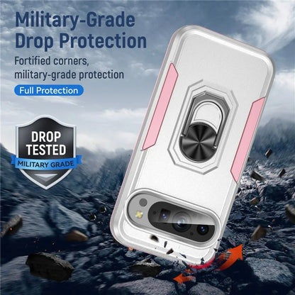 For Google Pixel 9 / Pixel 9 Pro Case Military Grade Ring Kickstand PC+TPU Phone Cover