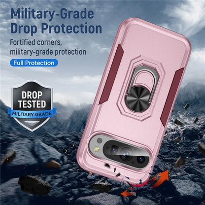 For Google Pixel 9 / Pixel 9 Pro Case Military Grade Ring Kickstand PC+TPU Phone Cover