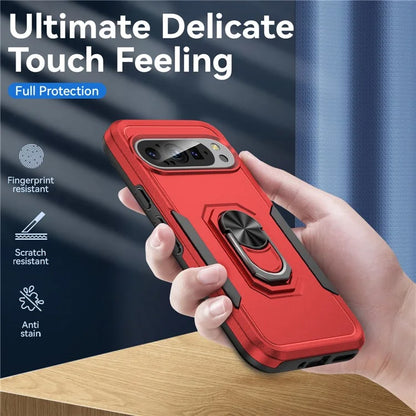 For Google Pixel 9 / Pixel 9 Pro Case Military Grade Ring Kickstand PC+TPU Phone Cover