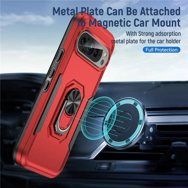 For Google Pixel 9 / Pixel 9 Pro Case Military Grade Ring Kickstand PC+TPU Phone Cover