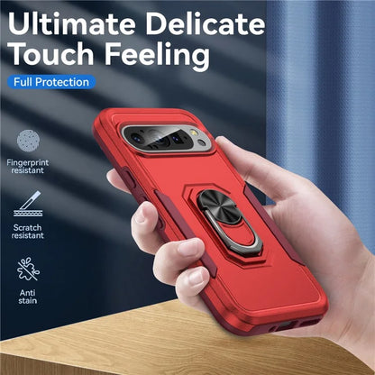 For Google Pixel 9 / Pixel 9 Pro Case Military Grade Ring Kickstand PC+TPU Phone Cover