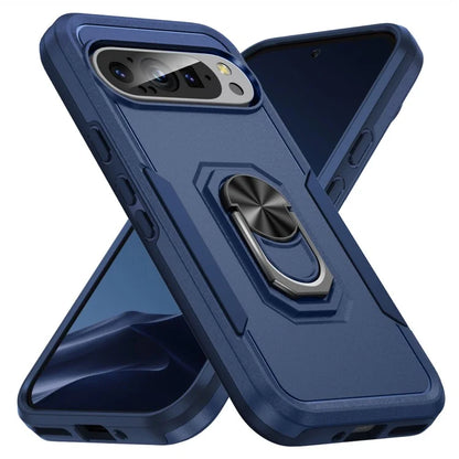 For Google Pixel 9 / Pixel 9 Pro Case Military Grade Ring Kickstand PC+TPU Phone Cover