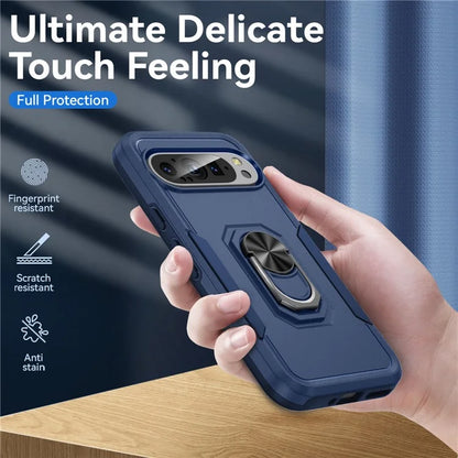 For Google Pixel 9 / Pixel 9 Pro Case Military Grade Ring Kickstand PC+TPU Phone Cover