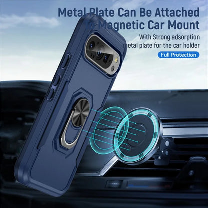 For Google Pixel 9 / Pixel 9 Pro Case Military Grade Ring Kickstand PC+TPU Phone Cover