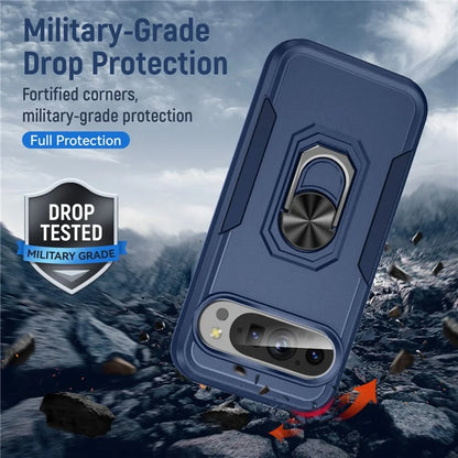 For Google Pixel 9 / Pixel 9 Pro Case Military Grade Ring Kickstand PC+TPU Phone Cover