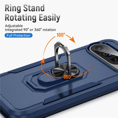 For Google Pixel 9 / Pixel 9 Pro Case Military Grade Ring Kickstand PC+TPU Phone Cover