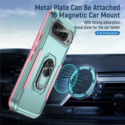 For Google Pixel 9 / Pixel 9 Pro Case Military Grade Ring Kickstand PC+TPU Phone Cover