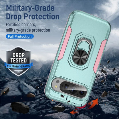 For Google Pixel 9 / Pixel 9 Pro Case Military Grade Ring Kickstand PC+TPU Phone Cover