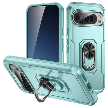 For Google Pixel 9 / Pixel 9 Pro Case Military Grade Ring Kickstand PC+TPU Phone Cover