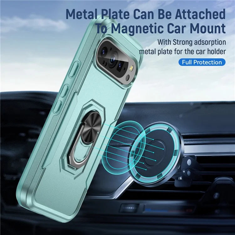 For Google Pixel 9 / Pixel 9 Pro Case Military Grade Ring Kickstand PC+TPU Phone Cover
