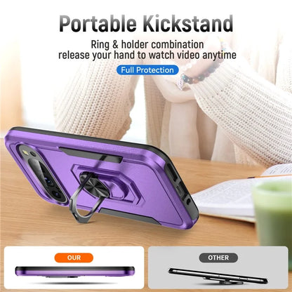 For Google Pixel 9 / Pixel 9 Pro Case Military Grade Ring Kickstand PC+TPU Phone Cover