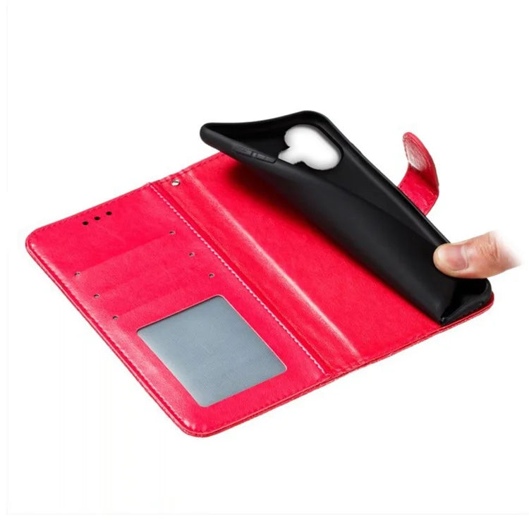 For iPhone 16 Case Lace Flowers PU Leather Flip Wallet Phone Cover