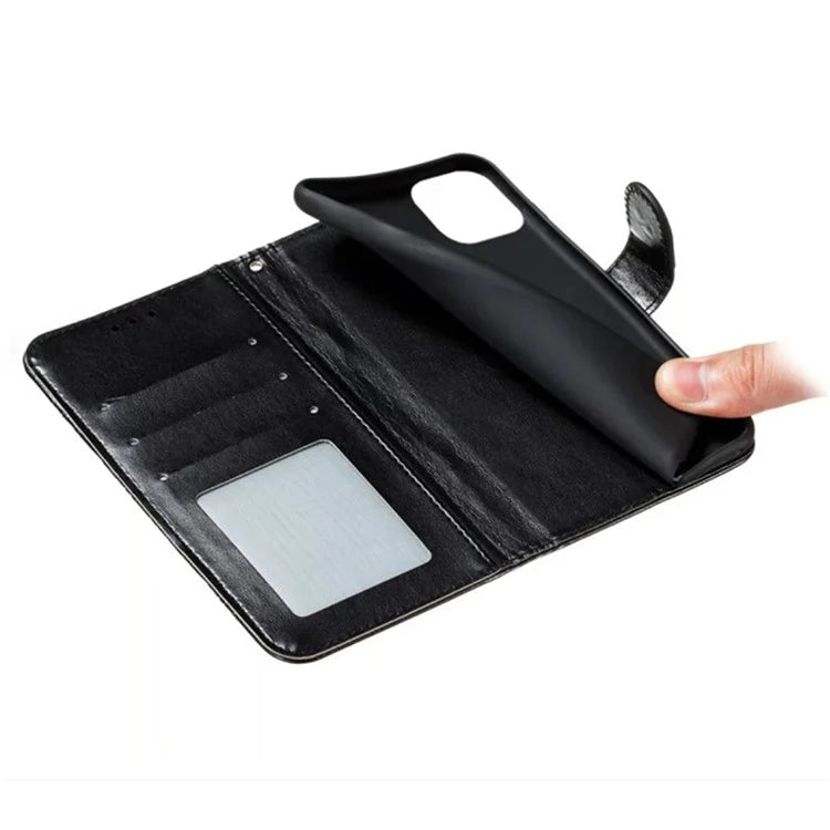 For iPhone 16 Pro Case PU Leather Mandala Imprinted Design Wallet Phone Cover