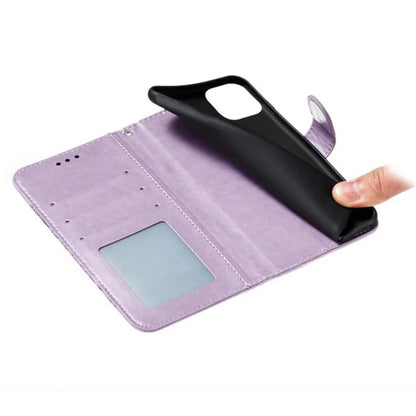 For iPhone 16 Pro Case PU Leather Mandala Imprinted Design Wallet Phone Cover