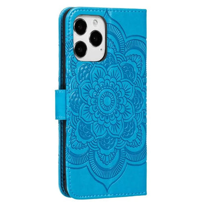 For iPhone 16 Pro Case PU Leather Mandala Imprinted Design Wallet Phone Cover