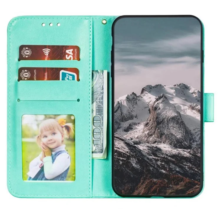 For iPhone 16 Plus Case PU Leather Mandala Imprinted Design Wallet Phone Cover