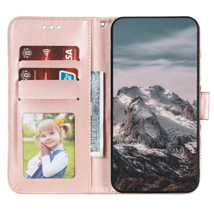 For iPhone 16 Plus Case PU Leather Mandala Imprinted Design Wallet Phone Cover