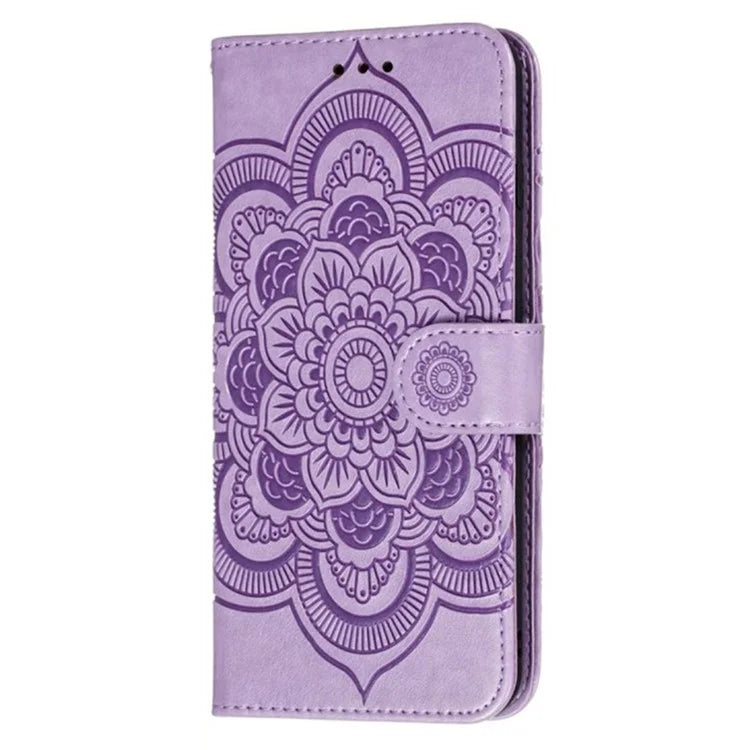 For iPhone 16 Plus Case PU Leather Mandala Imprinted Design Wallet Phone Cover