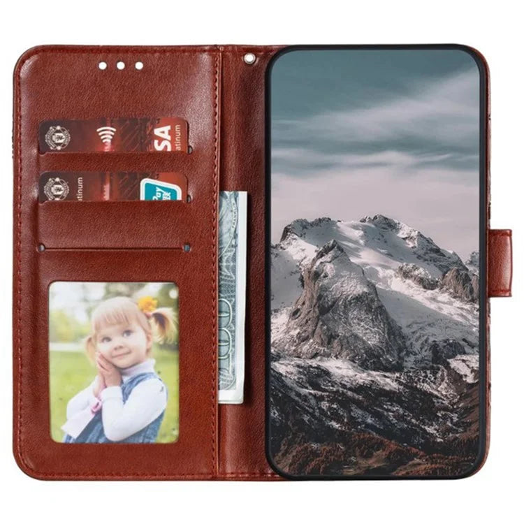 For iPhone 16 Plus Case PU Leather Mandala Imprinted Design Wallet Phone Cover
