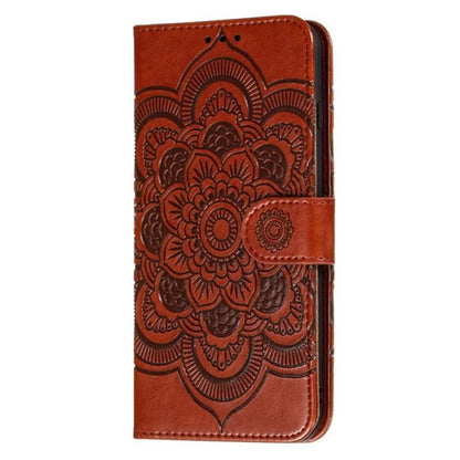 For iPhone 16 Plus Case PU Leather Mandala Imprinted Design Wallet Phone Cover
