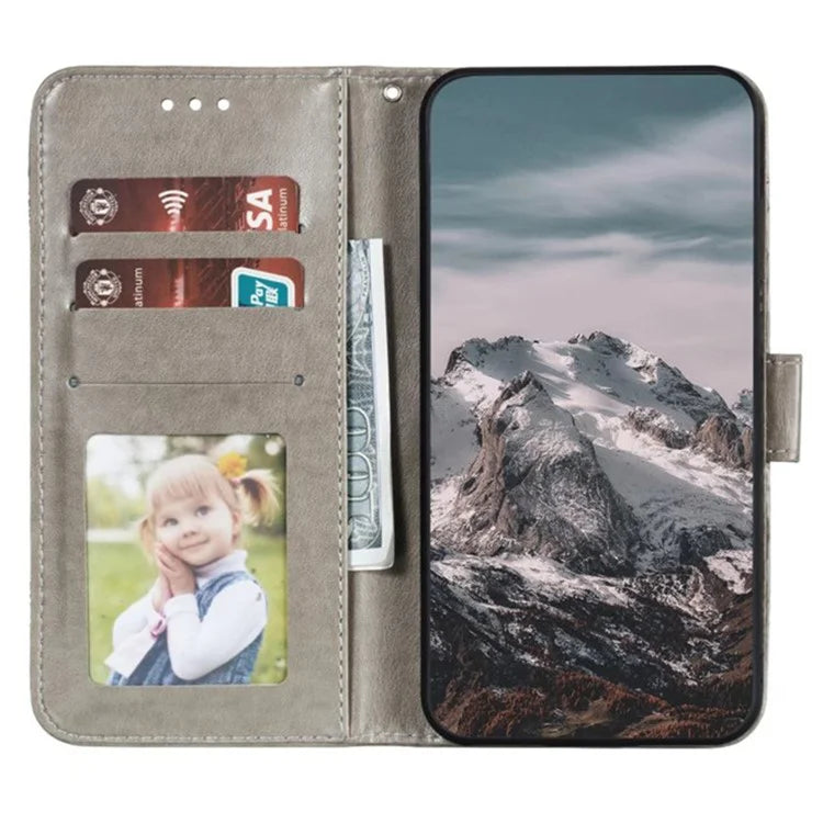 For iPhone 16 Plus Case PU Leather Mandala Imprinted Design Wallet Phone Cover