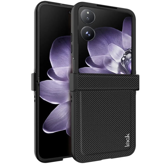 IMAK Ruiyi Series for Xiaomi Mix Flip 5G Case Carbon Fiber Leather+PC Phone Cover