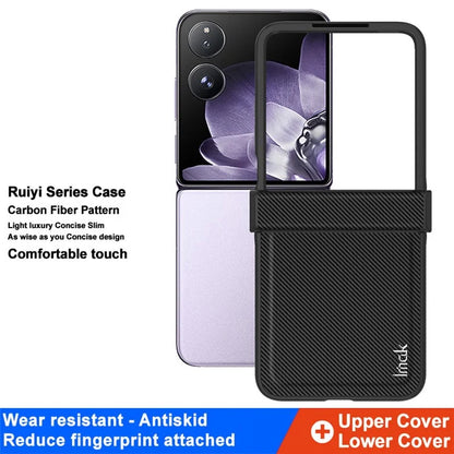 IMAK Ruiyi Series for Xiaomi Mix Flip 5G Case Carbon Fiber Leather+PC Phone Cover