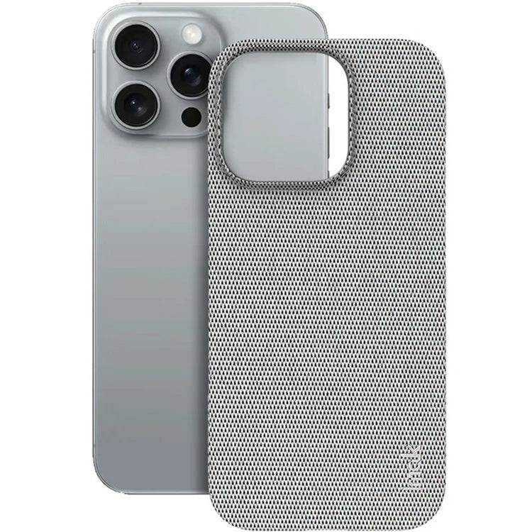 IMAK Ruiyi Series for iPhone 16 Pro Max Case Classic Fabric Texture Leather +PC Phone Cover