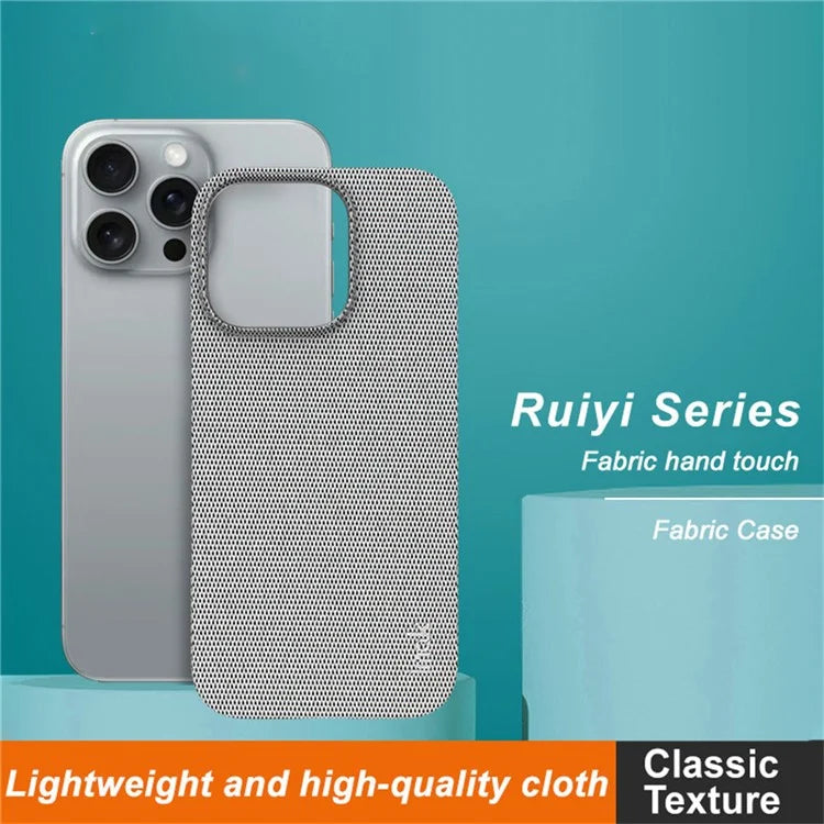 IMAK Ruiyi Series for iPhone 16 Pro Max Case Classic Fabric Texture Leather +PC Phone Cover