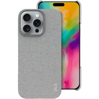IMAK Ruiyi Series for iPhone 16 Pro Max Case Classic Fabric Texture Leather +PC Phone Cover
