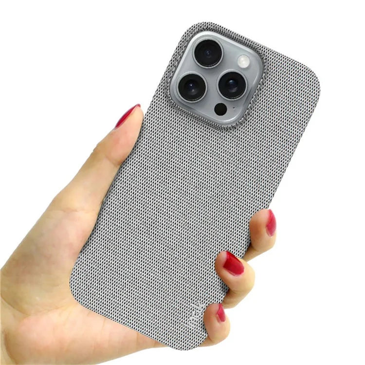 IMAK Ruiyi Series for iPhone 16 Pro Max Case Classic Fabric Texture Leather +PC Phone Cover