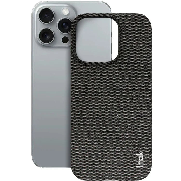 IMAK Ruiyi Series for iPhone 16 Pro Max Case Classic Fabric Texture Leather +PC Phone Cover