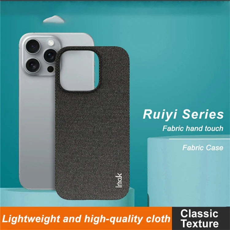 IMAK Ruiyi Series for iPhone 16 Pro Max Case Classic Fabric Texture Leather +PC Phone Cover