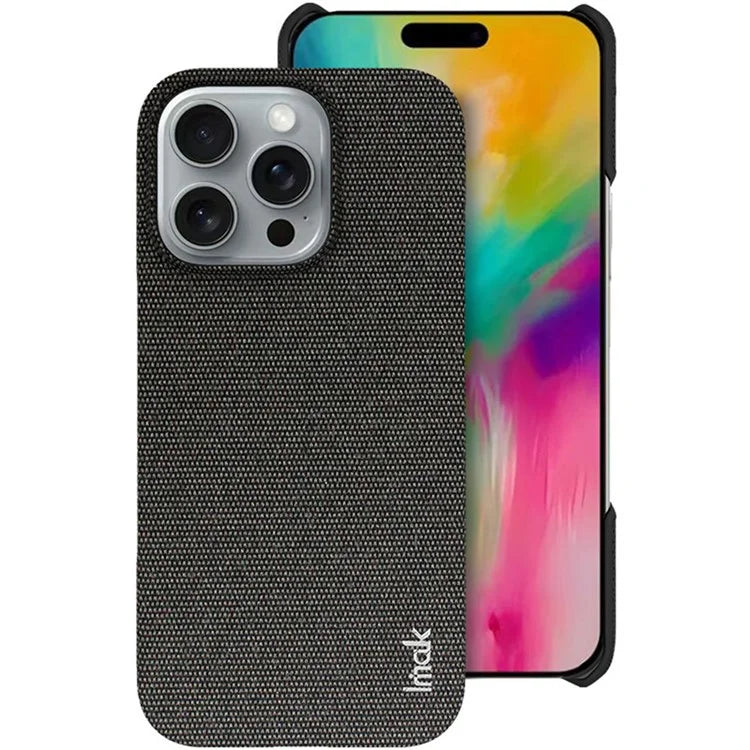 IMAK Ruiyi Series for iPhone 16 Pro Max Case Classic Fabric Texture Leather +PC Phone Cover