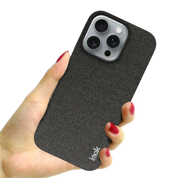 IMAK Ruiyi Series for iPhone 16 Pro Max Case Classic Fabric Texture Leather +PC Phone Cover