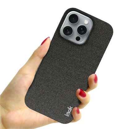 IMAK Ruiyi Series for iPhone 16 Pro Max Case Classic Fabric Texture Leather +PC Phone Cover