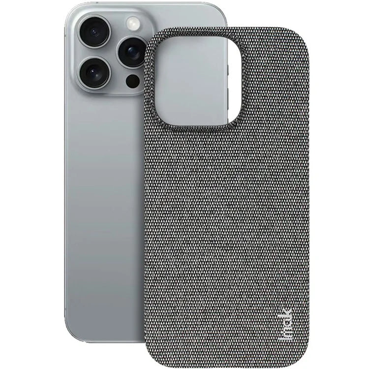 IMAK Ruiyi Series for iPhone 16 Pro Max Case Classic Fabric Texture Leather +PC Phone Cover