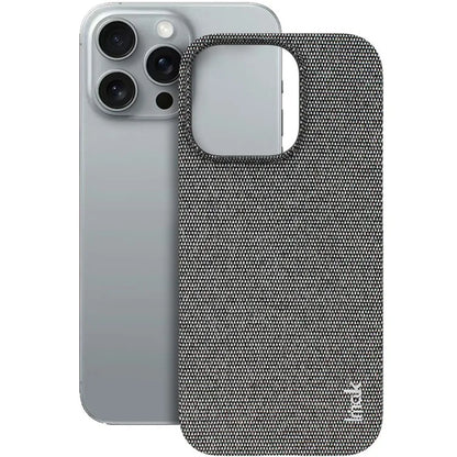 IMAK Ruiyi Series for iPhone 16 Pro Max Case Classic Fabric Texture Leather +PC Phone Cover