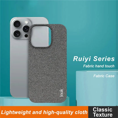 IMAK Ruiyi Series for iPhone 16 Pro Max Case Classic Fabric Texture Leather +PC Phone Cover