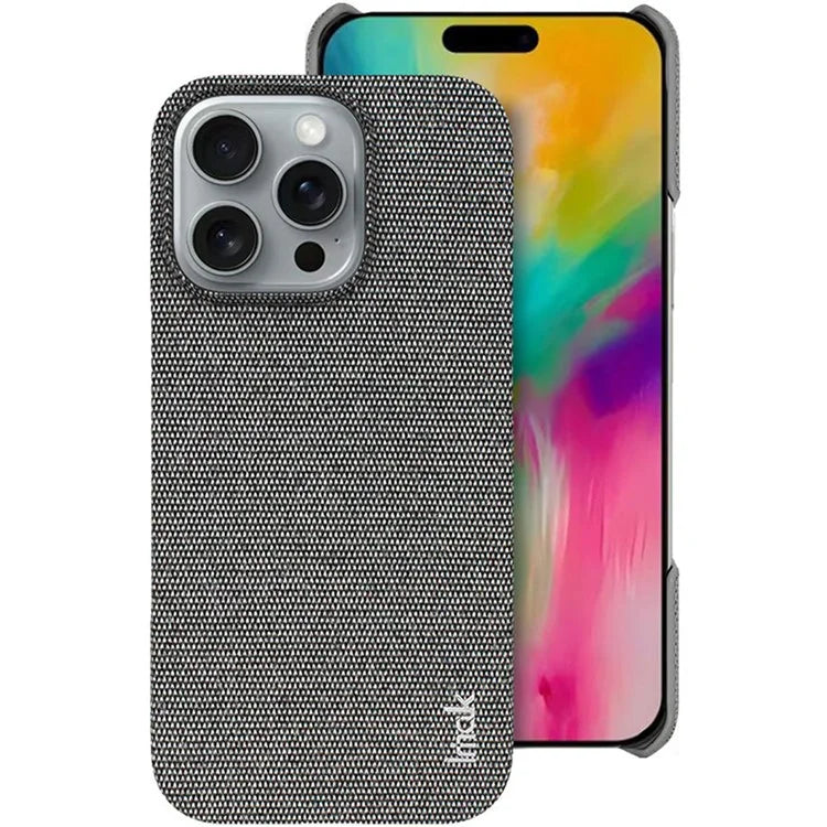 IMAK Ruiyi Series for iPhone 16 Pro Max Case Classic Fabric Texture Leather +PC Phone Cover