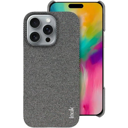 IMAK Ruiyi Series for iPhone 16 Pro Max Case Classic Fabric Texture Leather +PC Phone Cover