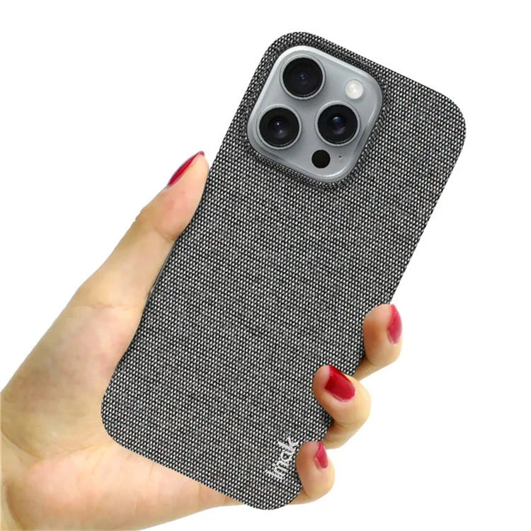 IMAK Ruiyi Series for iPhone 16 Pro Max Case Classic Fabric Texture Leather +PC Phone Cover