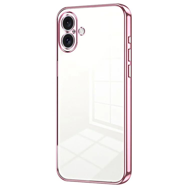 For iPhone 16 Plus Case Electroplating Frame Soft TPU Phone Cover