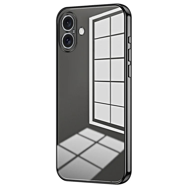 For iPhone 16 Plus Case Electroplating Frame Soft TPU Phone Cover