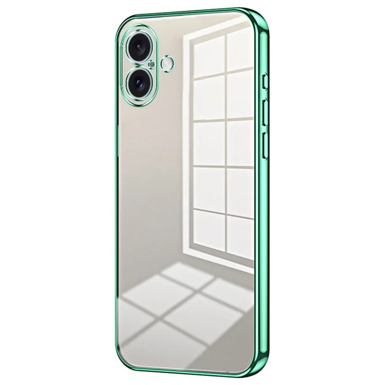For iPhone 16 Plus Case Electroplating Frame Soft TPU Phone Cover