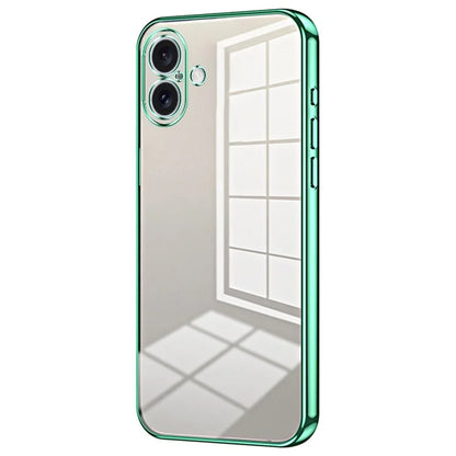 For iPhone 16 Plus Case Electroplating Frame Soft TPU Phone Cover