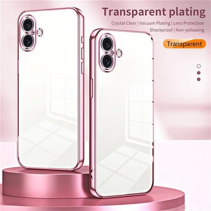 For iPhone 16 Plus Case Electroplating Frame Soft TPU Phone Cover