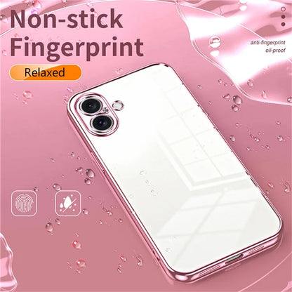 For iPhone 16 Plus Case Electroplating Frame Soft TPU Phone Cover