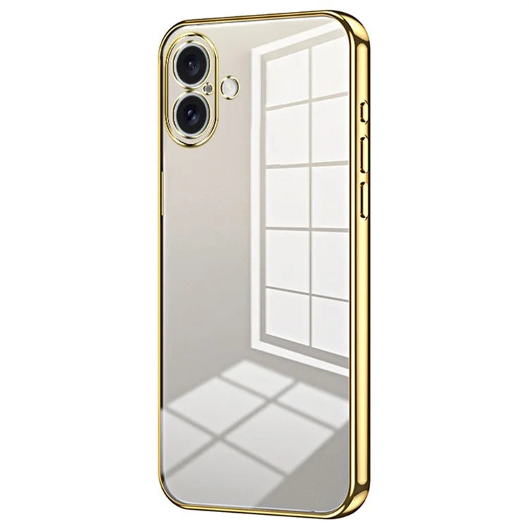 For iPhone 16 Plus Case Electroplating Frame Soft TPU Phone Cover