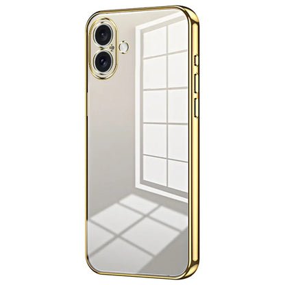 For iPhone 16 Plus Case Electroplating Frame Soft TPU Phone Cover